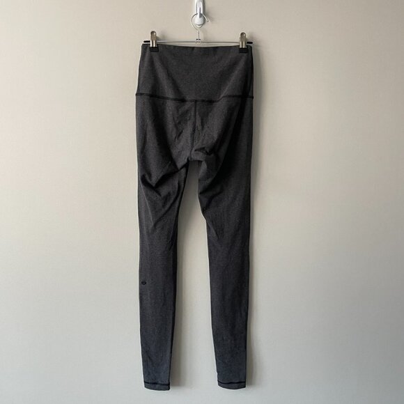 Lululemon High Rise 7/8 Leggings Elastic Waist Pull-On Gray 4 - Picture 3 of 7